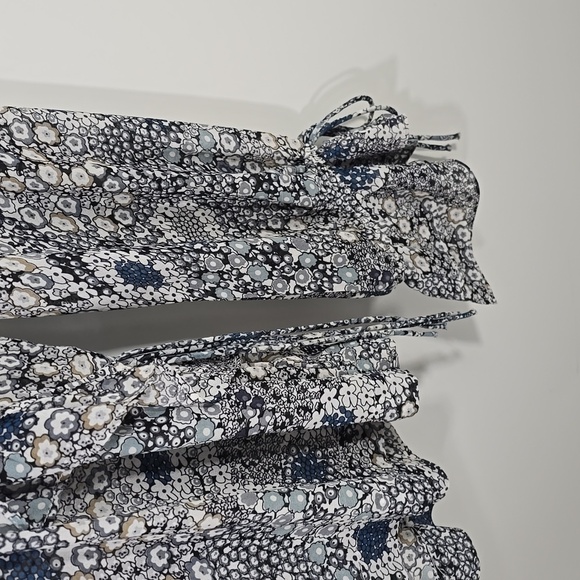 {Suncoo Paris} Blue Floral Print Blouse with Tassle Details - Size XS - Picture 10 of 17